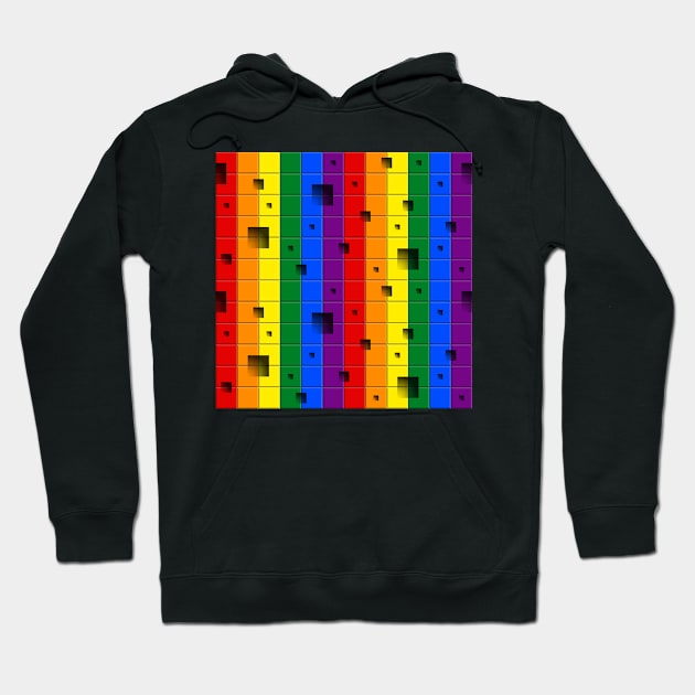 LGBTI flag colors seamless pattern (stripes and squares) Hoodie by ojovago